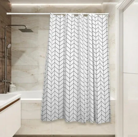 Штора для ванной полиэстер 180x180см елочка Сантис PV-132