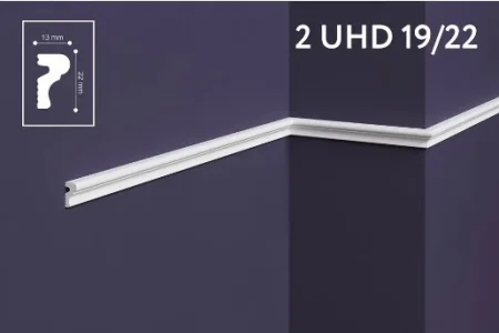 Молдинг настенно-потолочный UHD Polymer 2 19/22 2м Солид 