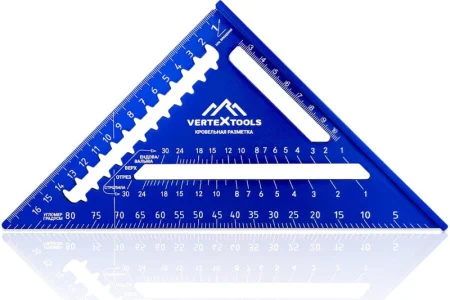 Угольник кровельный универсальный Profi 5в1 лазерная маркировка 180, al анодированный VertexTools 18