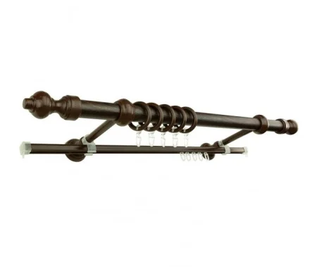 Карниз "Эконом" Ø28мм с U-шиной 2,4м, Дуб темный *1