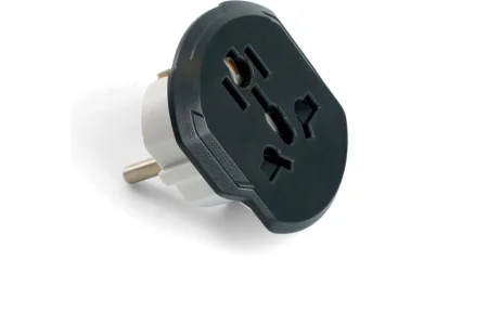 Адаптер-переходник для евровилки ультраплоский с/з, 250В, 16A, серый/белый ADP16-06-20 Stekker *1