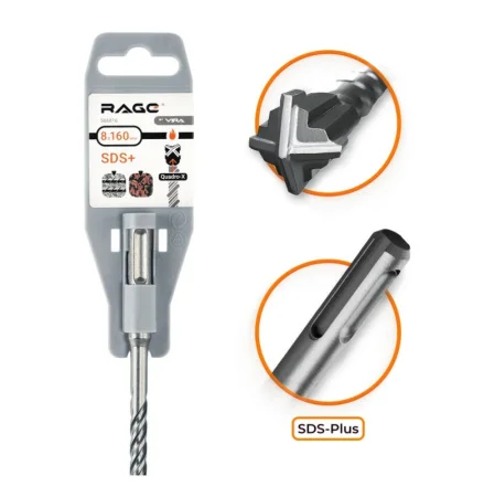 Бур по бетону  8х160мм SDS-plus Quadro-X RAGE by VIRA 566816 *1