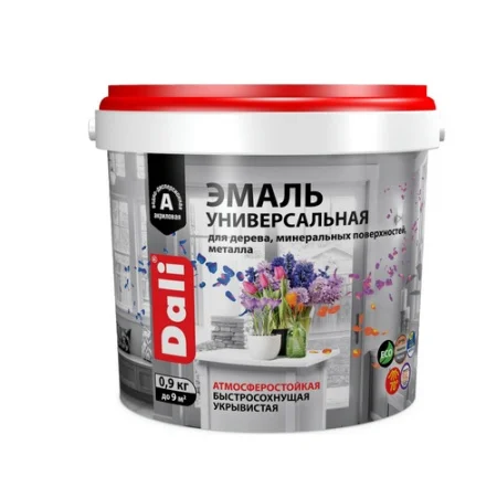 Эмаль универсальная DALI акриловая база А глянцевая RAL9010 0,9кг