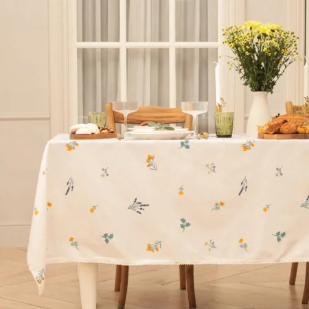 Скатерть Этель "Полевые цветочки" 146х180+/-2см, рогожка 176 г/м2, 100% хл 10783198
