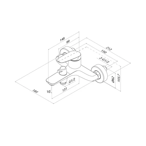 Смеситель для ванны без аксессуаров IDDIS Zodiac X ZDXSB02i02WA хром