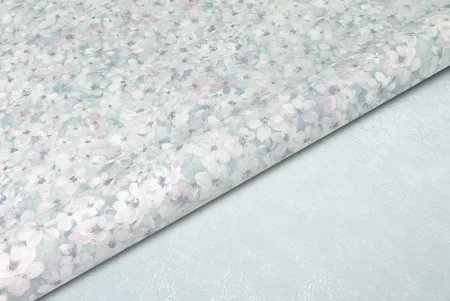 Обои компакт-винил Leto 60568-04 1,06х10м голубые с цветами