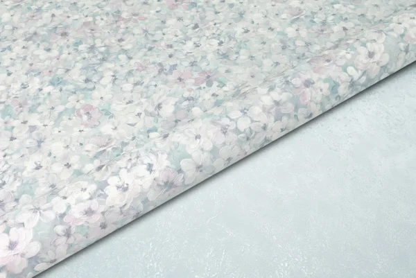 Обои компакт-винил Leto 60568-04 1,06х10м голубые с цветами