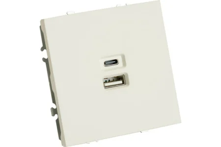 Розетка USB + Type C 2-v "Эмили" (механизм) 250В 20W белый фарфор soft touch RST10-5115-01 Stekker *