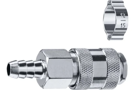 Набор ЗУБР Профессионал штуцер "елочка", 10 мм - рапид муфта, переходник с обжимным хомутом 64917-10