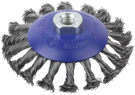 Щетка для УШМ М14 0,5х115мм крученая проволока, тарелка, блистер Cutop Profi 82-906 *1