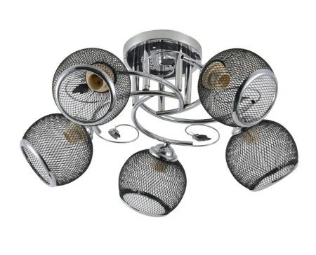 Люстра LV 9200/5 Зара Черный/хром E27 60W Ø560 H230мм