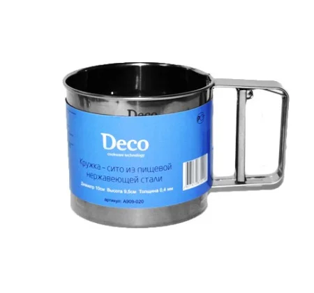 Кружка-сито, A909-020 (525гр муки/700мл до краев ), риски на кружке 125гр и 250гр.