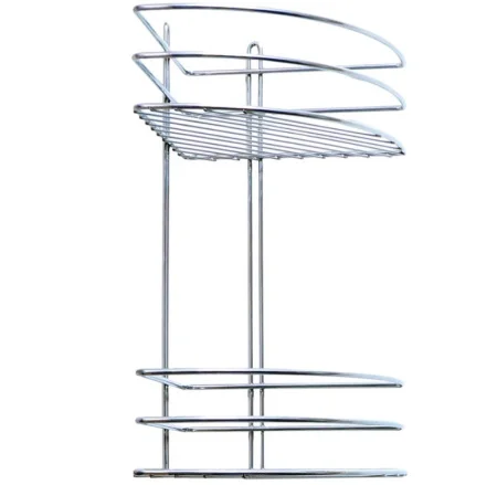 Полка угловая 2-яр овал хром 20х20х38см П0001572 0