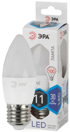 Лампа светодиодная Е27 11Вт 4000К B35-11W-840-E27 Б0032983 Эра