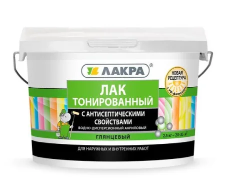 Лак в/д тонированный Лакра Дуб 2,5кг Л-С 0007565