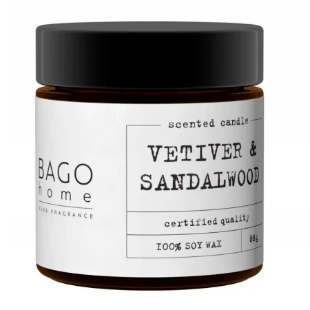Свеча ароматическая в стекле 88гр Ветивер и сандал BHP0241 BAGO home *1