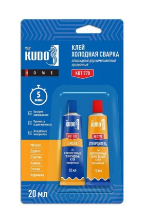 Клей эпоксидный Kudo Home двухкомпонентный прозрачный (KBT-770)  20 мл 