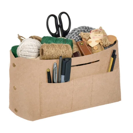 Органайзер для хранения фетр 28х13х16,5см 6л бежевый QWERTY