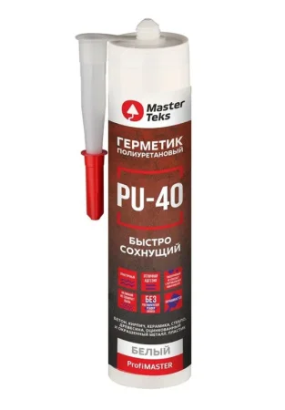 Герметик полиуретановый MasterTeks PU-40 быстросохнущий белый 280мл 9781801
