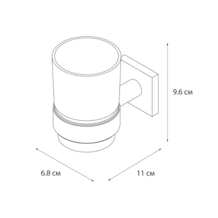 Стакан настенный Fixsen Lux Chrome FX-15006 стекло хром