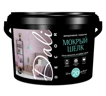 Декоративное покрытие DALI-DECOR® Мокрый шелк Белый перламутр 2,5кг
