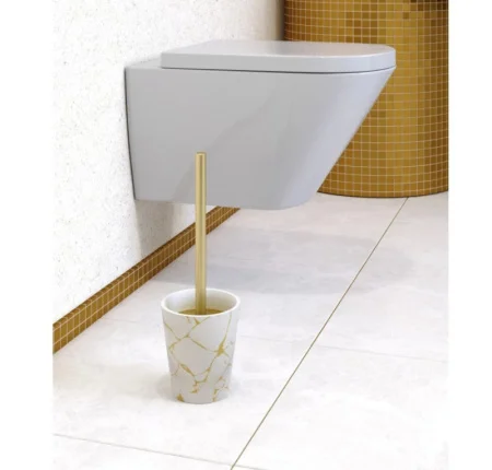 Ерш д/туалета с подставкой "Нури" полирезина белый BRE0590AA-TOH (Аквалиния) *1