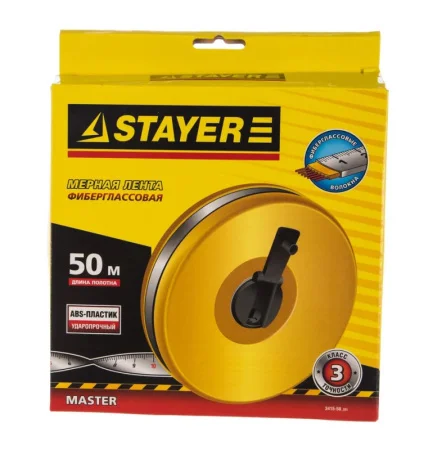 Лента-рулетка мерная 50м фиберглассовая Stayer Мастер 3415-50_z01 *1