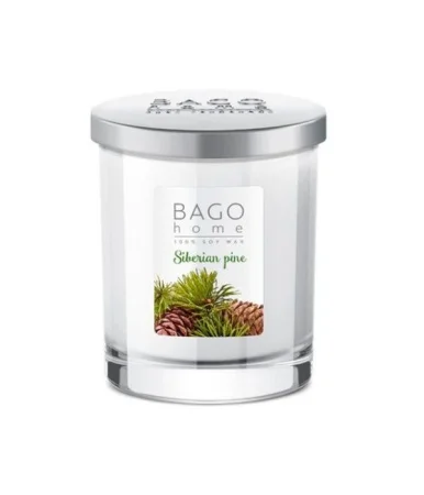 Свеча ароматическая в стекле 132гр Сибирская сосна BGH0212 BAGO home *1