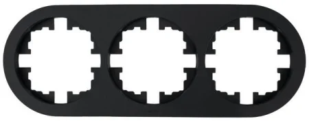 Рамка 3-м OSEN б/вст чёрный бархат круглая Lezard 744-4200-148