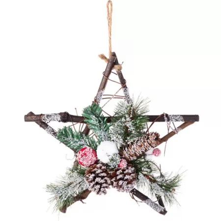 Изделие декоративное "Звезда с шишками и ягодами" d-30см 161-217 *1/64