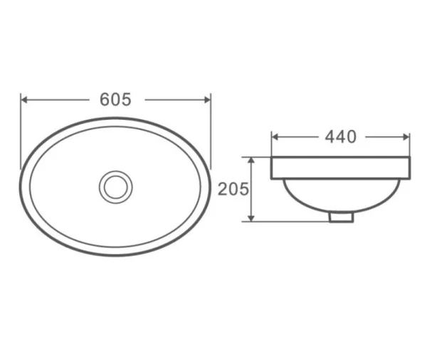 Раковина под столешницу D&K Venice DT1021716 белый