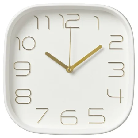 Часы настенные "Классика" 25х25см корпус белый+золото Рубин 2500-001 *1