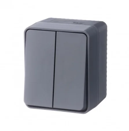 Выключатель 2-кл ОП "AtlasDesign" PROFI IP54 10 АХ, антрацит ATN544051 (Systeme Electric) *1