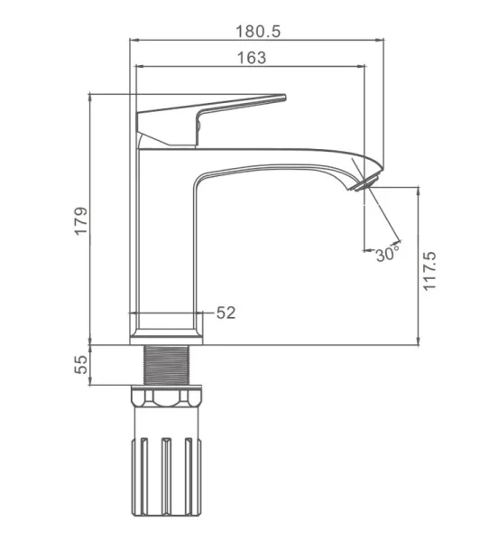 Смеситель для умывальника Prohanss P60.10.09 графит