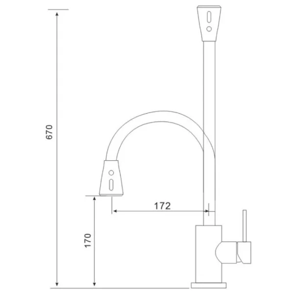 Смеситель для кухни одноручный Gross Aqua Neosteel 3241609SSG серый