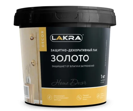 Защитно-декоративный лак ЛАКРА ДЕКОР Золото 1кг 9592921