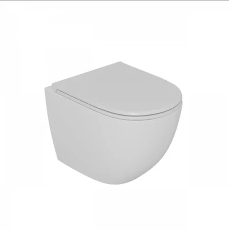 Унитаз подвесной безободковый D&K Matrix DT1396016, 490*370*360 мм, сиденье микролифт, белый