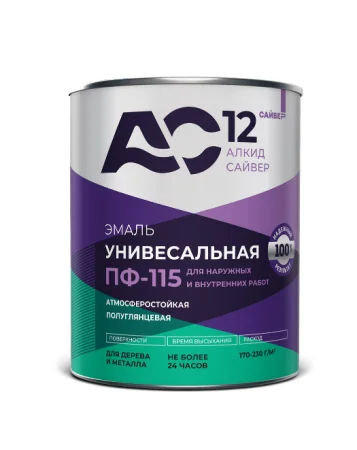 Эмаль ПФ-115 АС12 черный 1,8кг