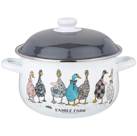 Кастрюля Agness Эмалированная С Эмал.Крышкой Серия "Family Farm", 3.6 Л, 22*13 См