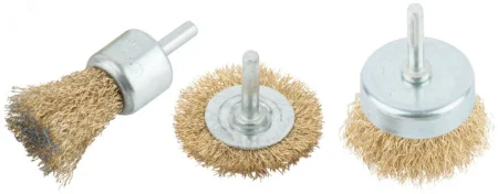 Корщетки со штифтом, набор 3шт (колесо 50мм, чашка 50мм, венчик 25мм) Mos 38561М *1