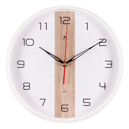 Часы настенные "Текстура дерева" круг d=29см, корпус белый Рубин 2940-116 *1