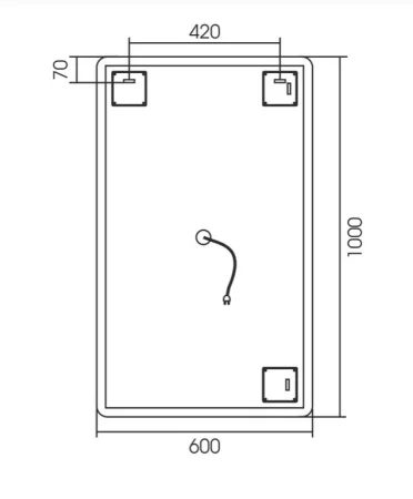 Зеркало с подсветкой Silver Mirrors Incanto-BLACK 60х100см LED-00002538 бесконтактный сенсор