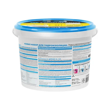 Набор для гидроизоляции Церезит CL 51 Combo - мастика гидроизоляционная CL 51 7,5кг и лента CL 152 8м