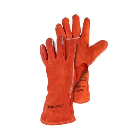 Краги спилковые пятипалые термостойкие Индиго FoxWeld 8494 *1/12