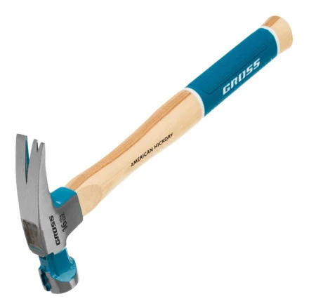 Молоток-гвоздодер American Hickory 450гр, угол 75, магнит, обрезиненная рукоятка Gross 10418 *1