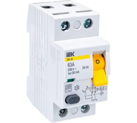 Устройство защитного отключения (УЗО) 2n 63А 30мА тип AC ВД1-63 MDV10-2-063-030 IEK