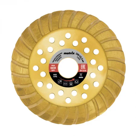 Чашка алмазная зачистная 230мм Турбо Matrix 72992 *1/10