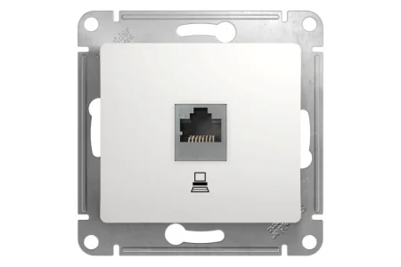 Механизм розетки комп. 1-м СП Glossa RJ45 бел. SchE GSL000181K