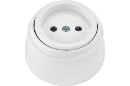 Розетка 1-м "Ретро" без земл. 16А ОУ белый РА16-0201 (Bylectrica) *1