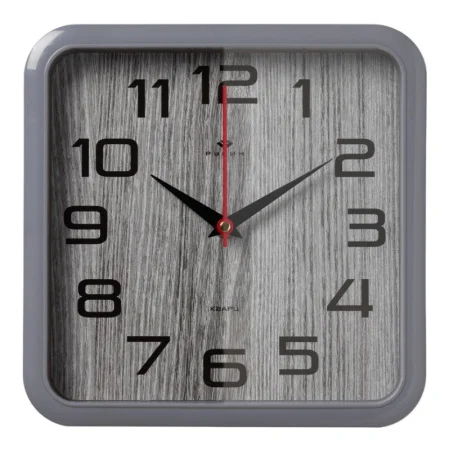 Часы настенные "Текстура дерева " квадрат 22х22см корпус серый Рубин 2223-012 *1
